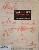 Vac-U-Lift -Vac-U-Lift Model 1686-C Manual, Covers Service, Maintenance, Mechanical servicing, lubrication, inspection, and proof loading-1686-C-01